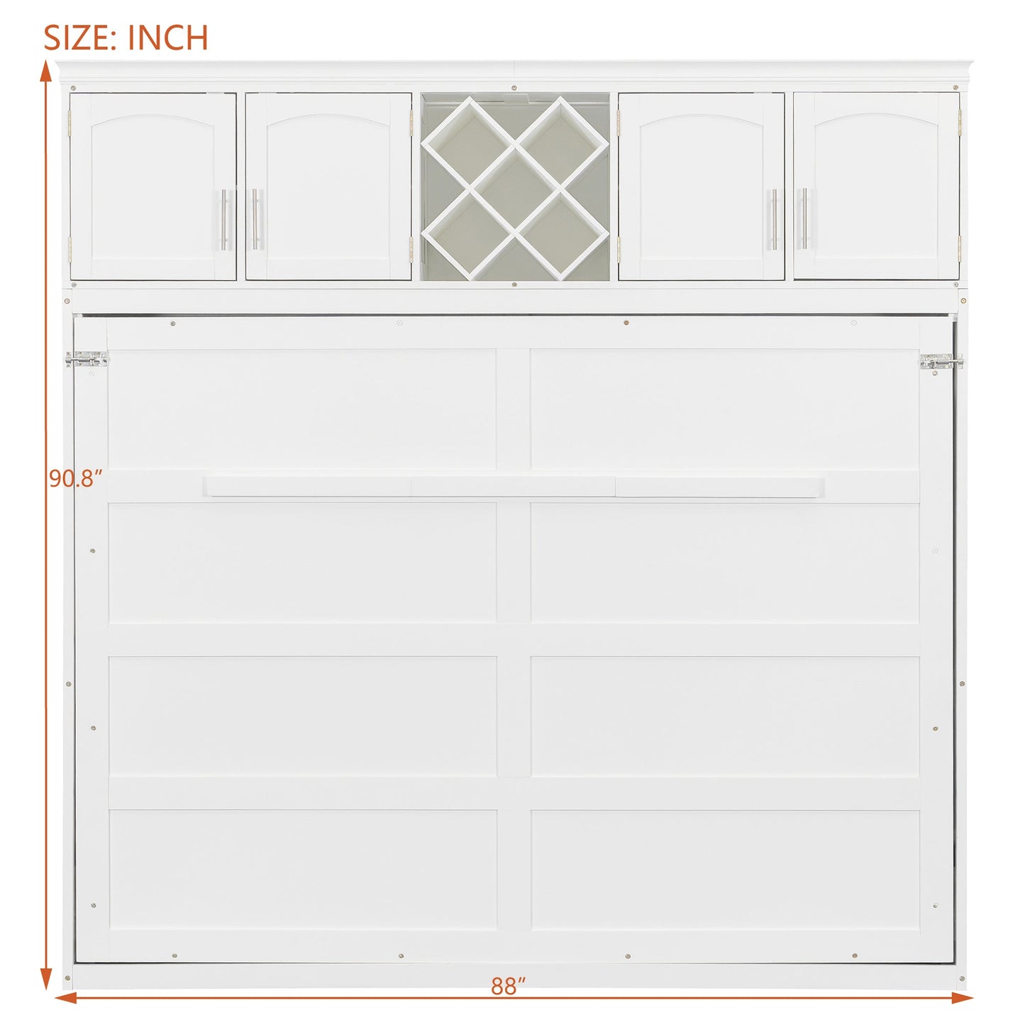 Queen Murphy Bed Cabinet with Storage | Space Saving Wall Bed in White - 1st Choice Furniture Direct