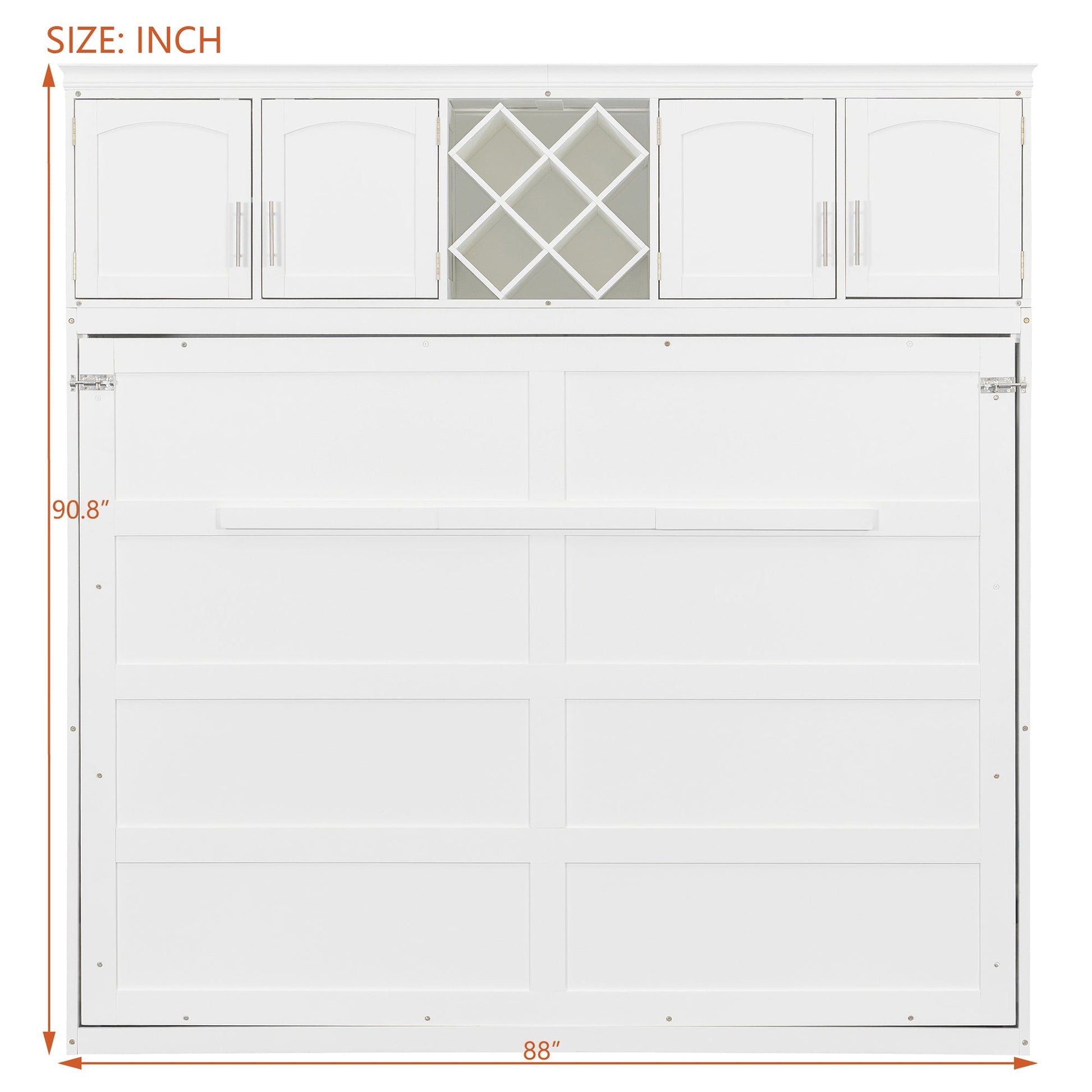 Queen Murphy Bed Cabinet with Storage | Space Saving Wall Bed in White - 1st Choice Furniture Direct