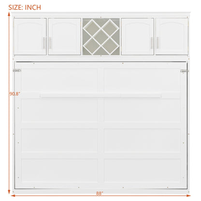 Queen Murphy Bed Cabinet with Storage | Space Saving Wall Bed in White - 1st Choice Furniture Direct