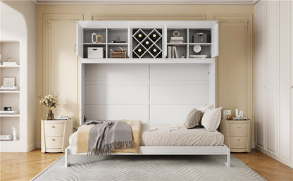 Queen Murphy Bed Cabinet with Storage | Space Saving Wall Bed in White - 1st Choice Furniture Direct