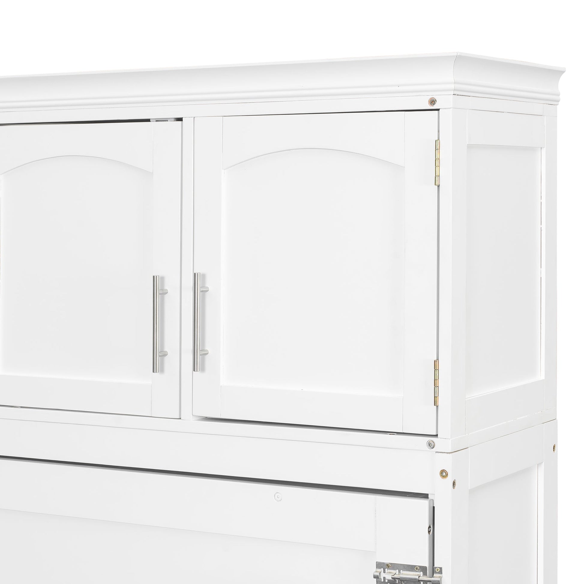Queen Murphy Bed Cabinet with Storage | Space Saving Wall Bed in White - 1st Choice Furniture Direct