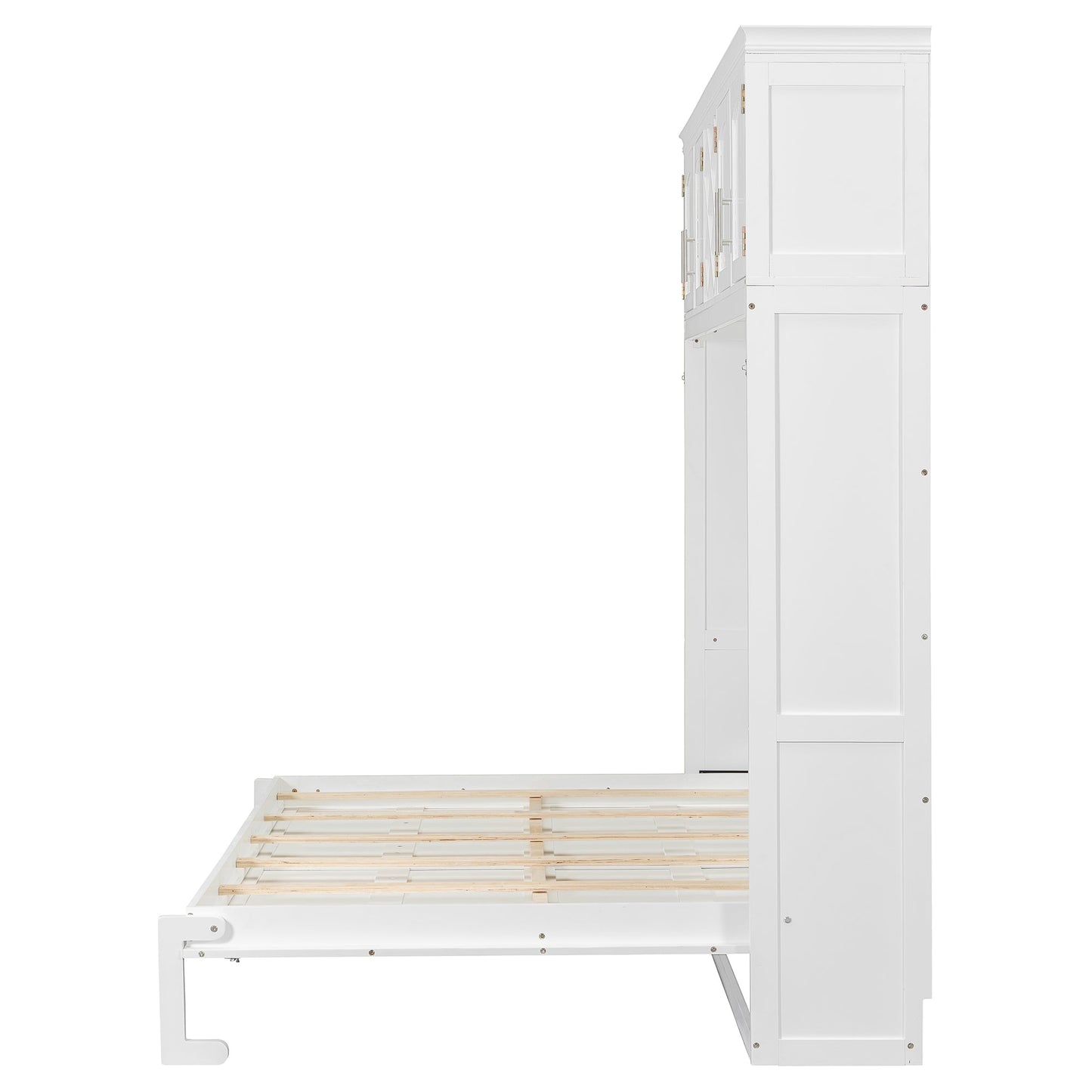 Queen Murphy Bed Cabinet with Storage | Space Saving Wall Bed in White - 1st Choice Furniture Direct