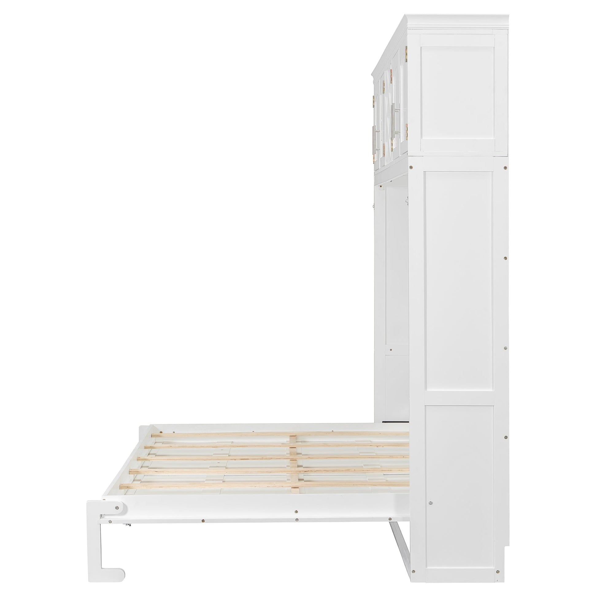 Queen Murphy Bed Cabinet with Storage | Space Saving Wall Bed in White - 1st Choice Furniture Direct