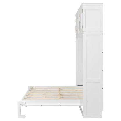Queen Murphy Bed Cabinet with Storage | Space Saving Wall Bed in White - 1st Choice Furniture Direct