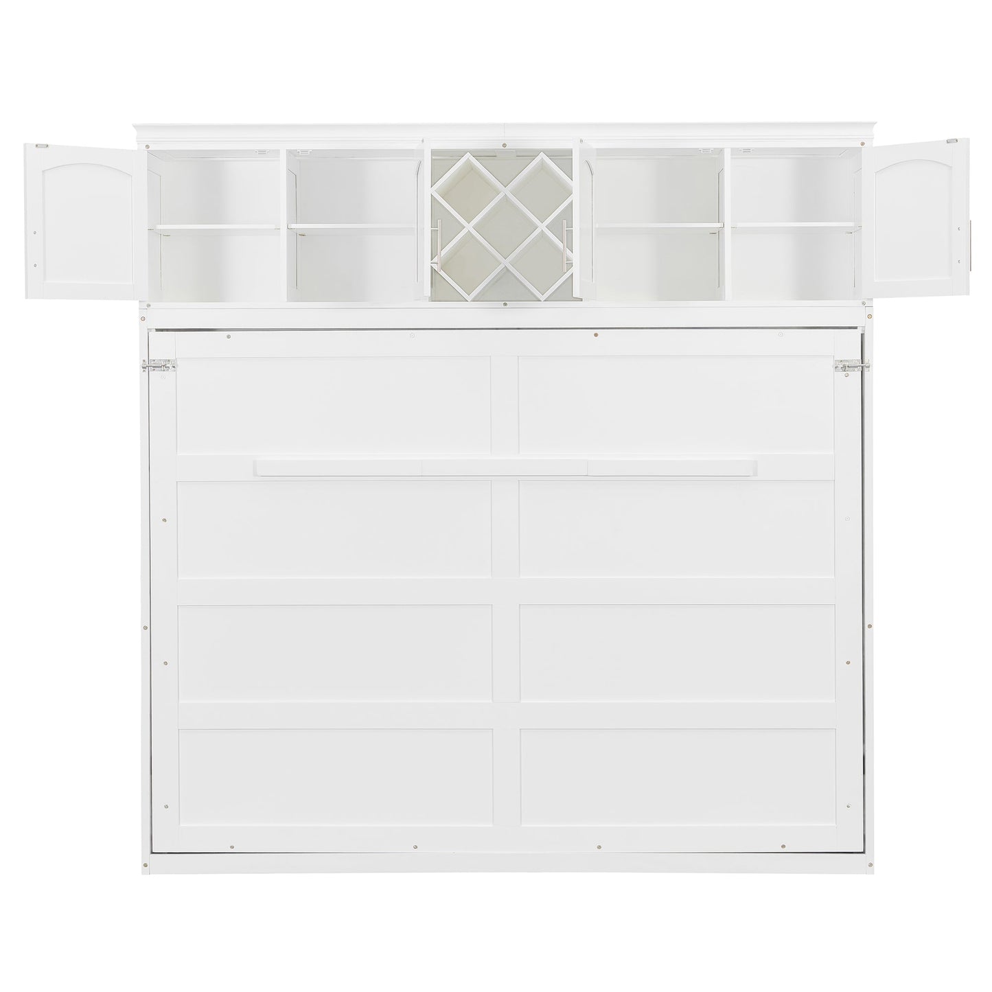 Queen Murphy Bed Cabinet with Storage | Space Saving Wall Bed in White - 1st Choice Furniture Direct