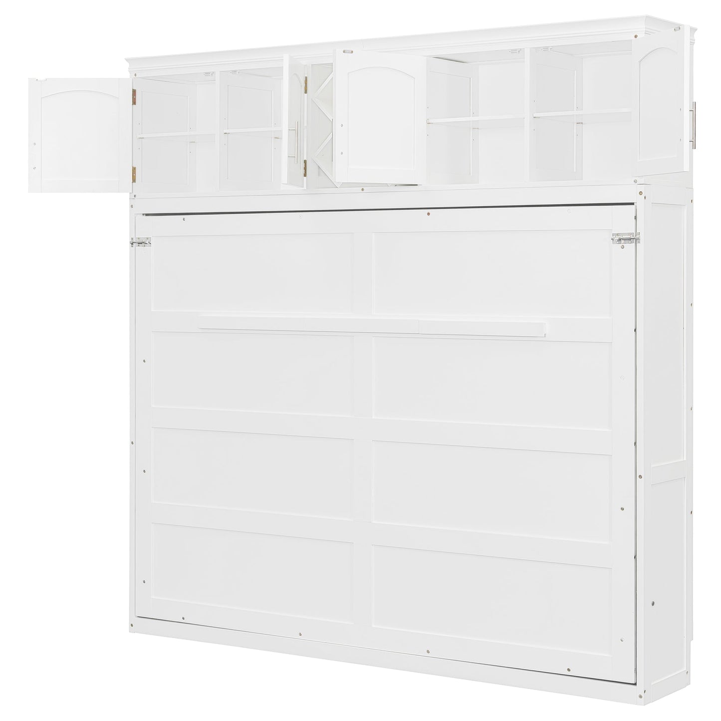 Queen Murphy Bed Cabinet with Storage | Space Saving Wall Bed in White - 1st Choice Furniture Direct