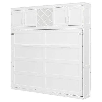 Queen Murphy Bed Cabinet with Storage | Space Saving Wall Bed in White - 1st Choice Furniture Direct