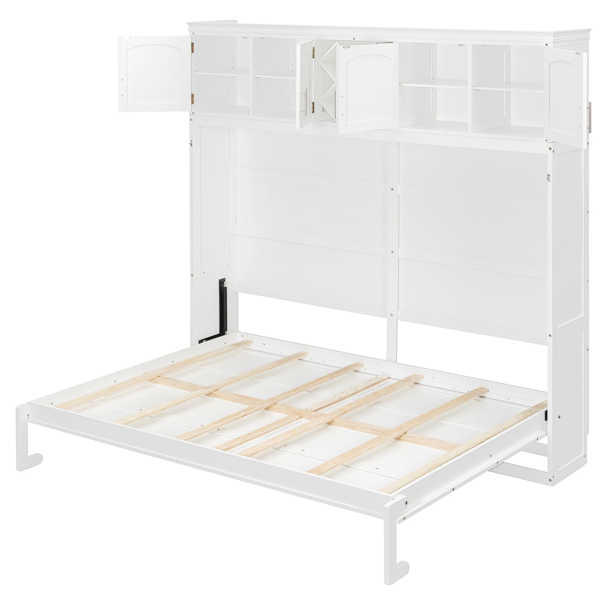 Queen Murphy Bed Cabinet with Storage | Space Saving Wall Bed in White - 1st Choice Furniture Direct