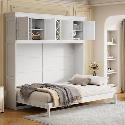 Queen Murphy Bed Cabinet with Storage | Space Saving Wall Bed in White - 1st Choice Furniture Direct