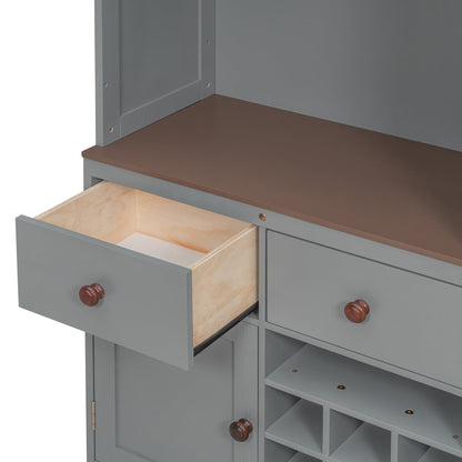 Queen Murphy Bed with Storage, Wine Rack & LED Lights – Modern Wall Bed Cabinet - 1st Choice Furniture Direct