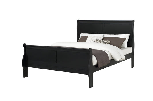 Queen Size Black Bed Frame – Louis Philip Solid Wood Bed - 1st Choice Furniture Direct