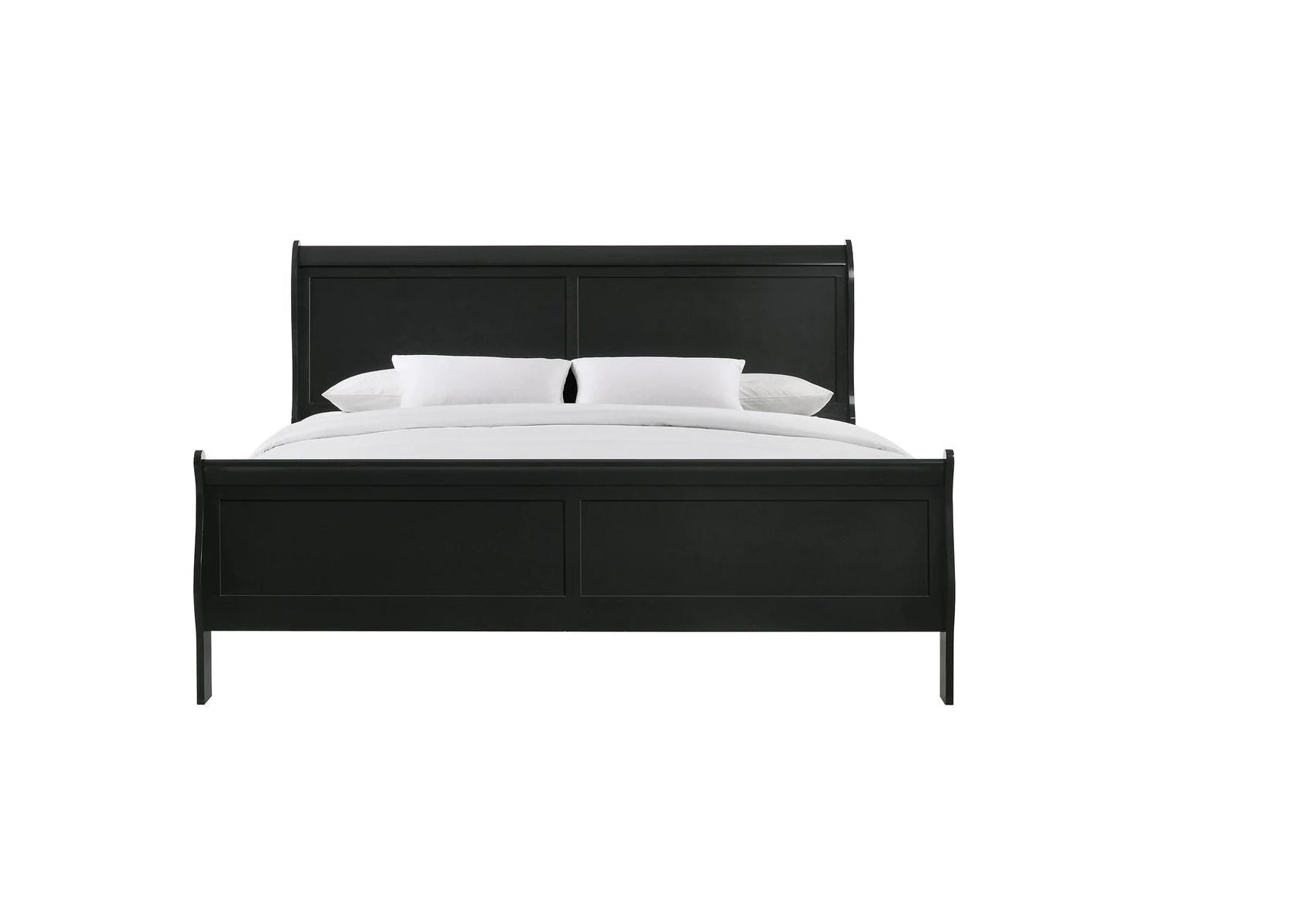 Queen Size Black Bed Frame – Louis Philip Solid Wood Bed - 1st Choice Furniture Direct