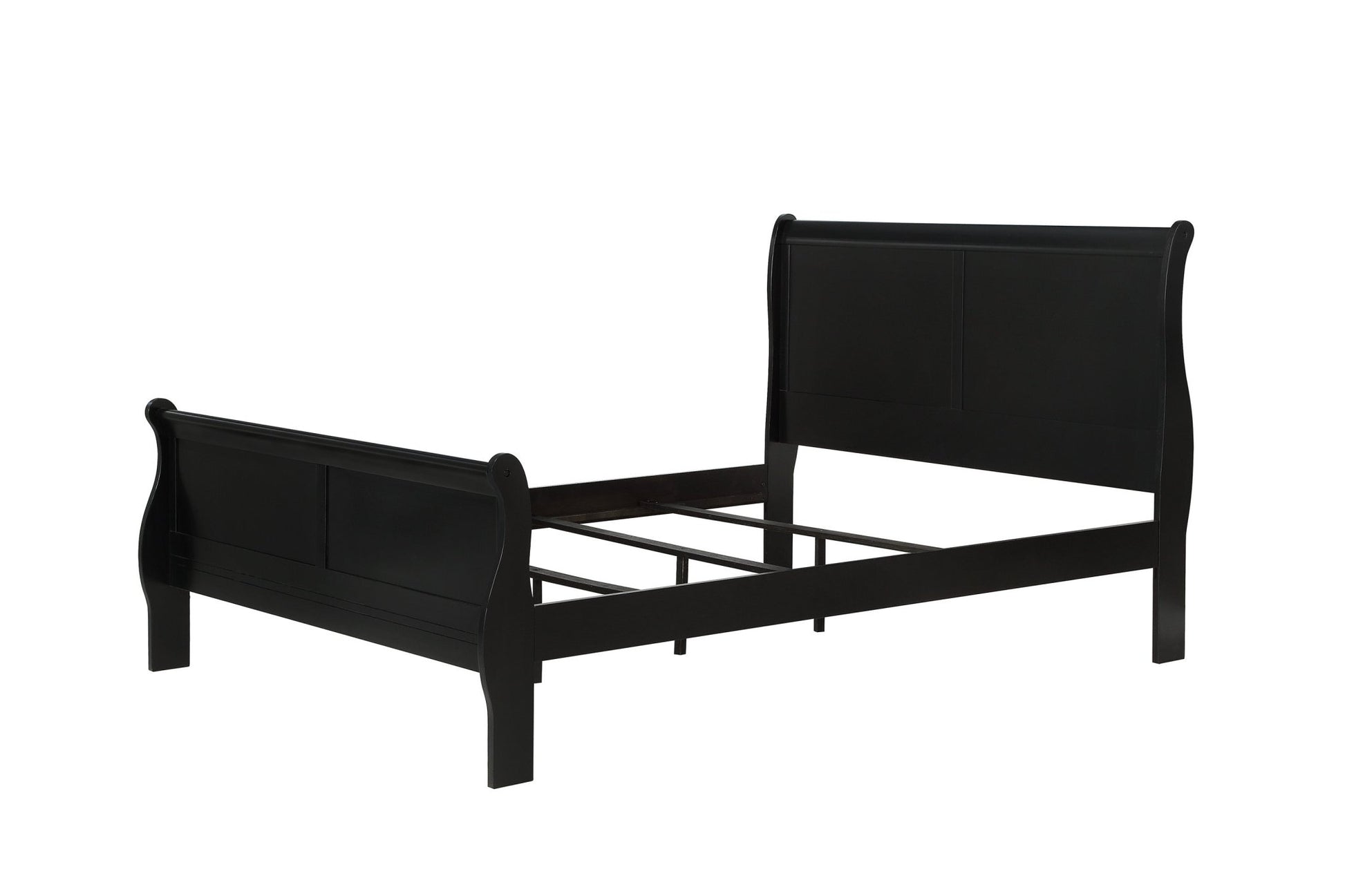 Queen Size Black Bed Frame – Louis Philip Solid Wood Bed - 1st Choice Furniture Direct