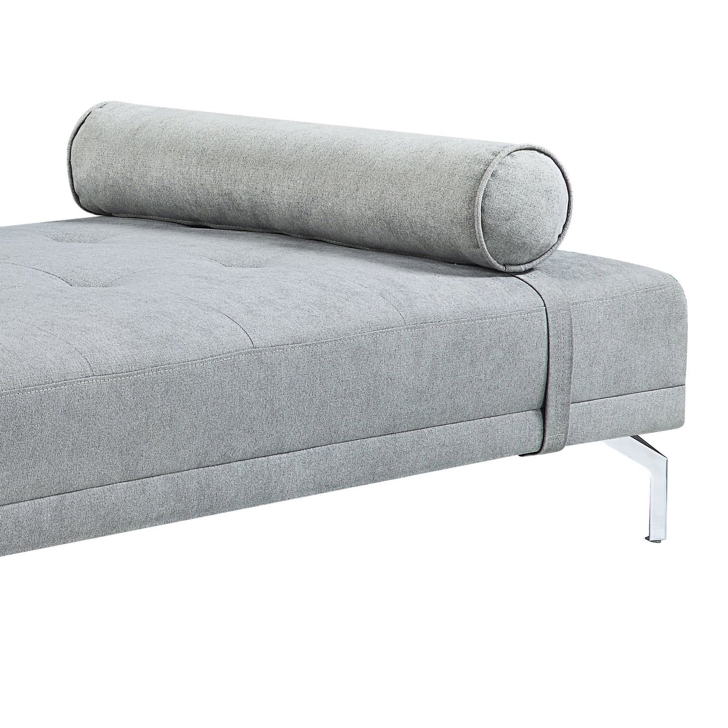Quenti Gray Melange Velvet Sofa Bed W/Pillow - 1st Choice Furniture Direct