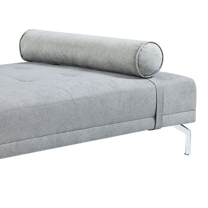 Quenti Gray Melange Velvet Sofa Bed W/Pillow - 1st Choice Furniture Direct