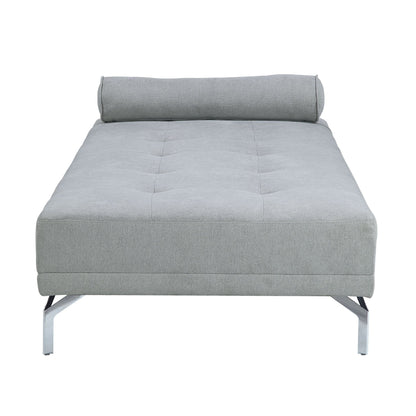 Quenti Gray Melange Velvet Sofa Bed W/Pillow - 1st Choice Furniture Direct