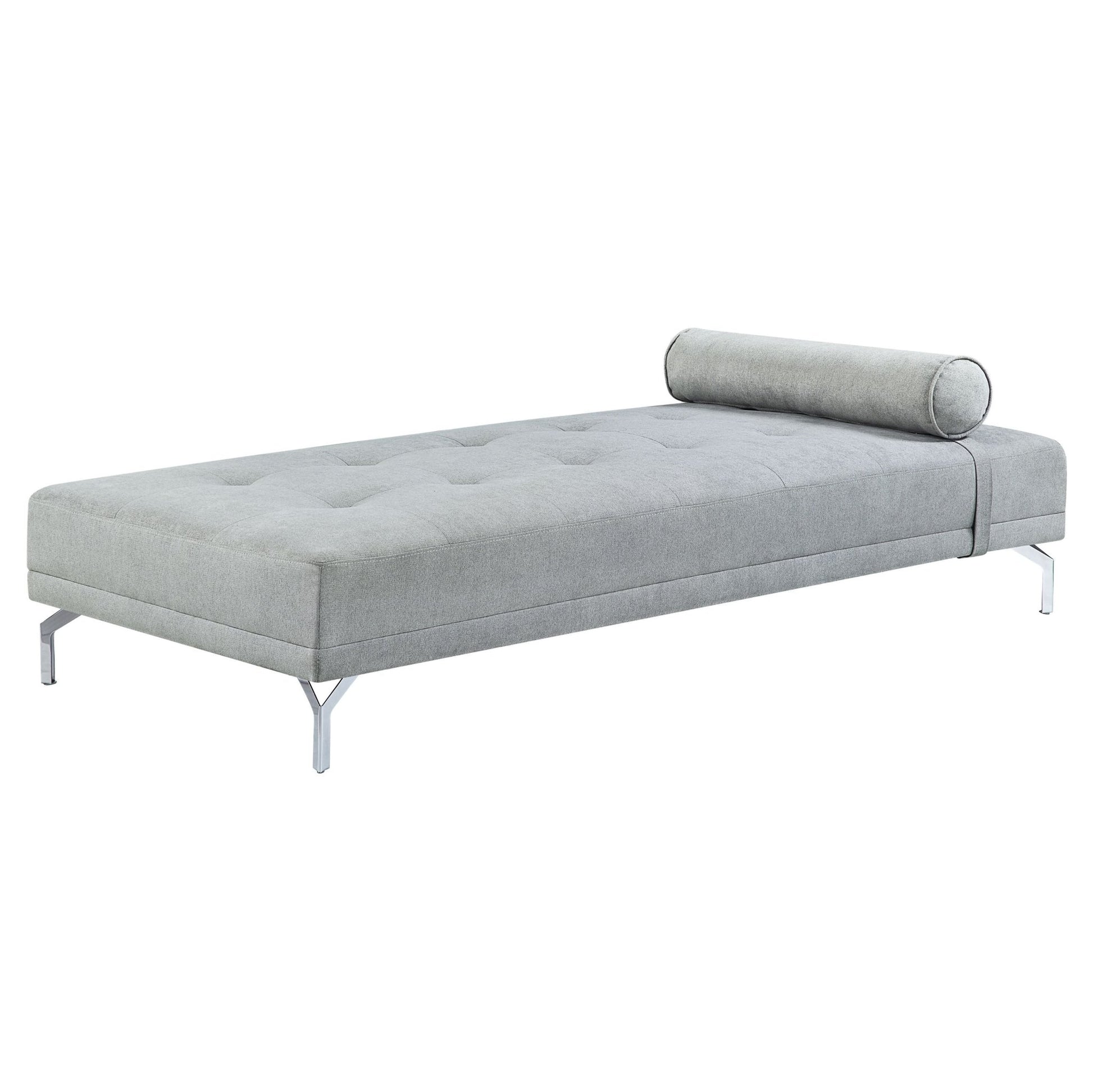 Quenti Gray Melange Velvet Sofa Bed W/Pillow - 1st Choice Furniture Direct
