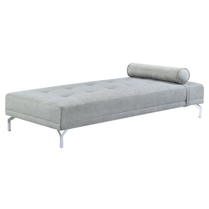 Quenti Gray Melange Velvet Sofa Bed W/Pillow - 1st Choice Furniture Direct