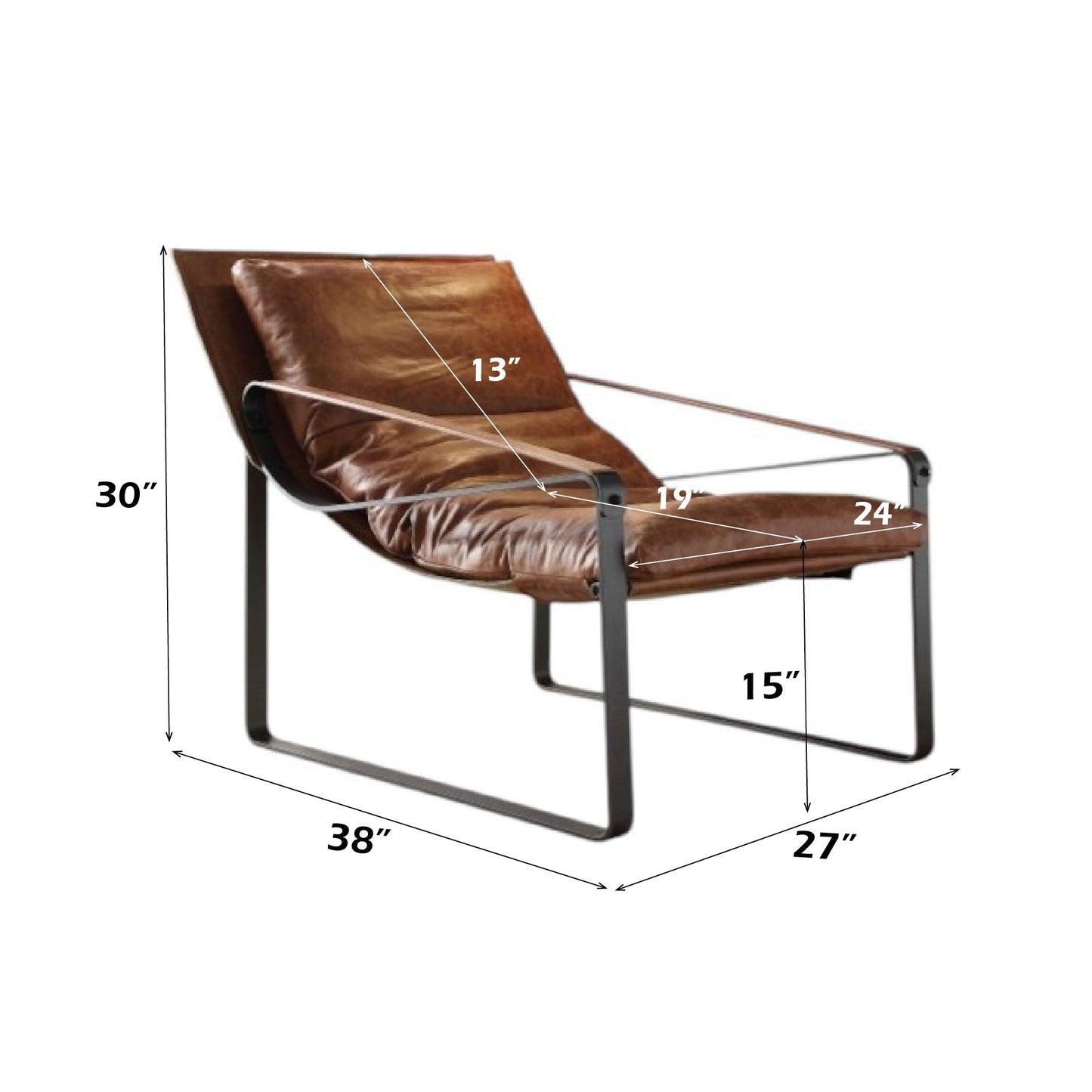 Quoba Cocoa Top Grain Leather Accent Chair - 1st Choice Furniture Direct
