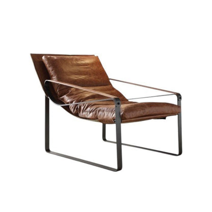 Quoba Cocoa Top Grain Leather Accent Chair - 1st Choice Furniture Direct
