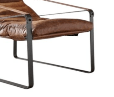 Quoba Cocoa Top Grain Leather Accent Chair - 1st Choice Furniture Direct