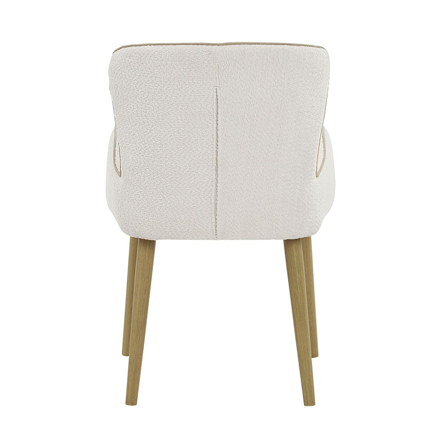 Qwin Beige Boucle & Oak Finish Side Chair (Set of 2) - 1st Choice Furniture Direct