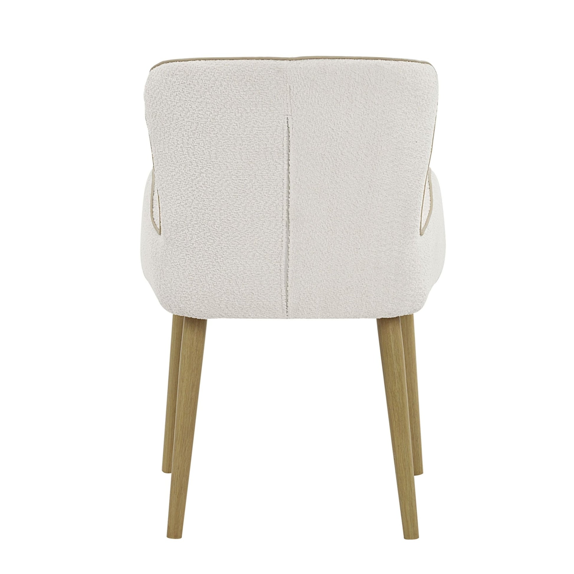 Qwin Beige Boucle & Oak Finish Side Chair (Set of 2) - 1st Choice Furniture Direct