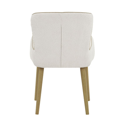 Qwin Beige Boucle & Oak Finish Side Chair (Set of 2) - 1st Choice Furniture Direct