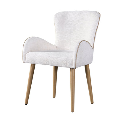 Qwin Beige Boucle & Oak Finish Side Chair (Set of 2) - 1st Choice Furniture Direct