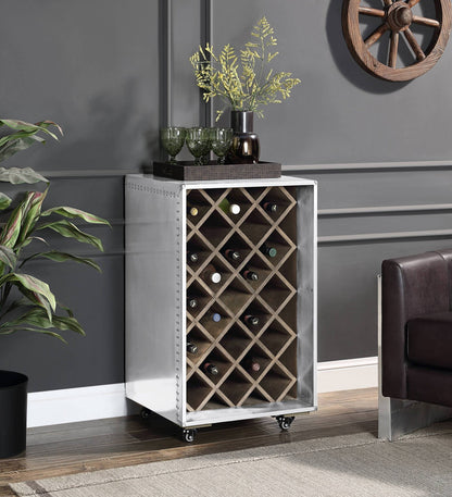 Raini Aluminum Wine Cabinet - 1st Choice Furniture Direct