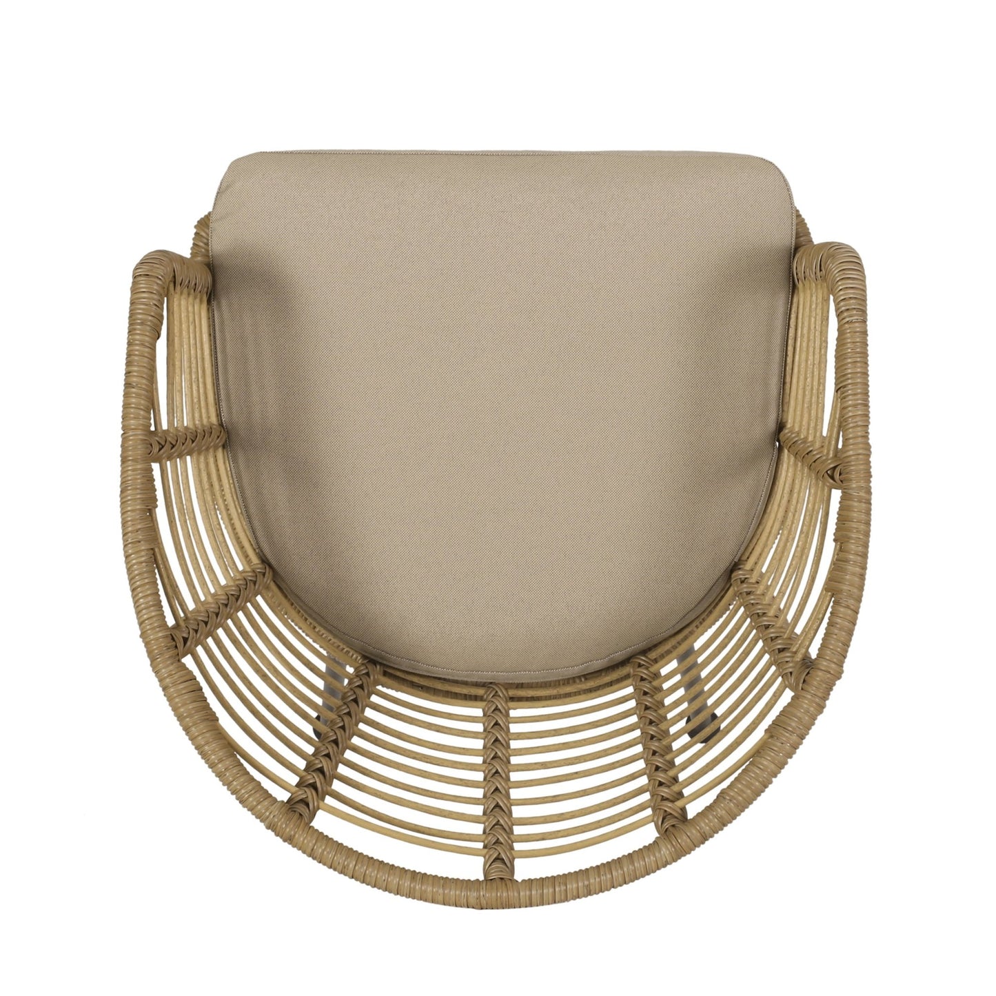 RANDY Modern Wicker Chair with Water-Resistant Cushions in Brown and Beige - 1st Choice Furniture Direct