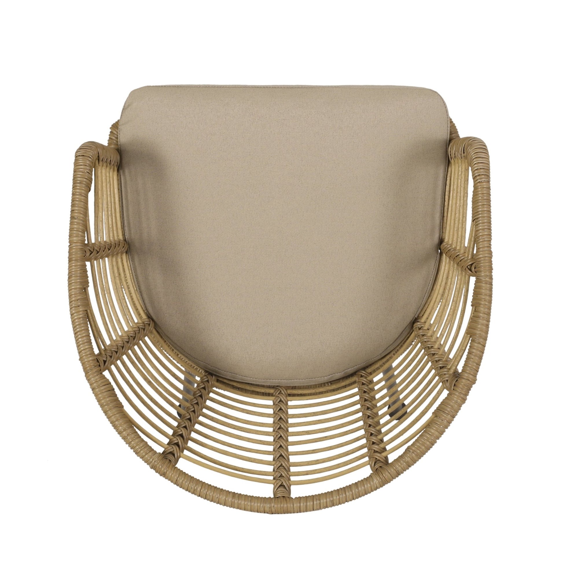 RANDY Modern Wicker Chair with Water-Resistant Cushions in Brown and Beige - 1st Choice Furniture Direct