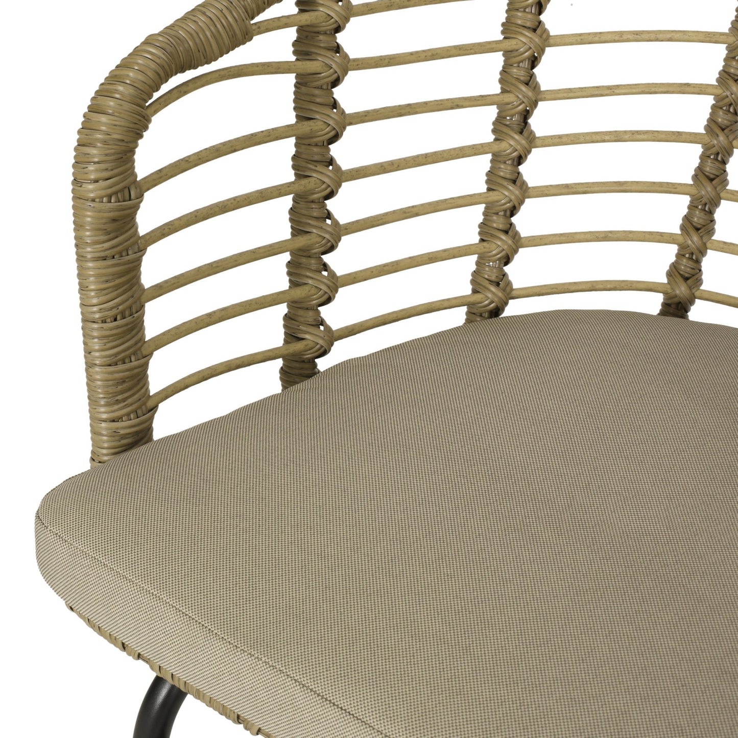 RANDY Modern Wicker Chair with Water-Resistant Cushions in Brown and Beige - 1st Choice Furniture Direct