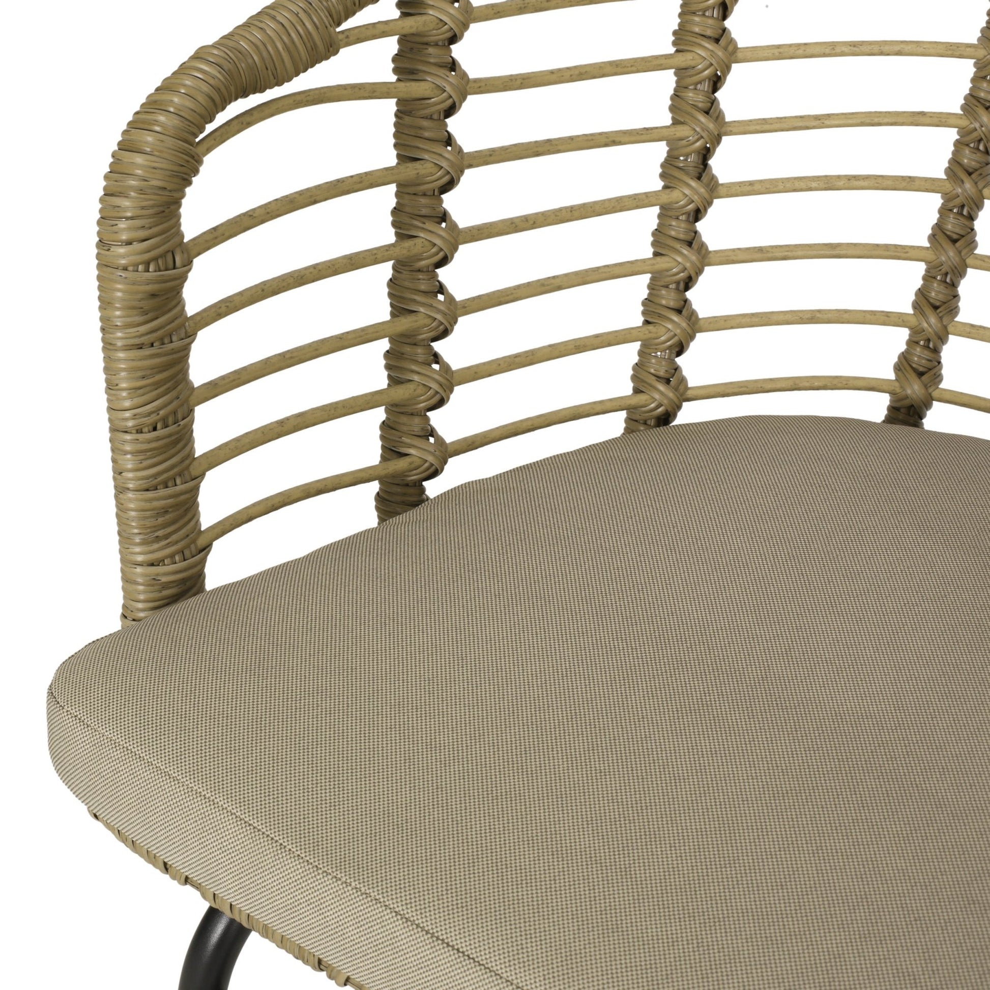 RANDY Modern Wicker Chair with Water-Resistant Cushions in Brown and Beige - 1st Choice Furniture Direct