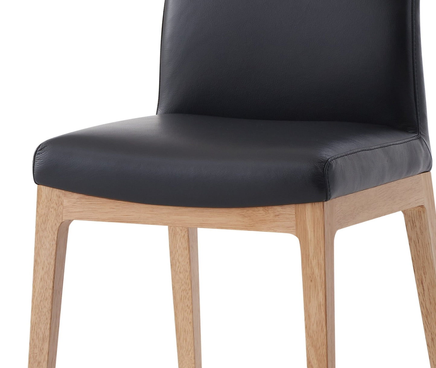Raquan Black Leather & Walnut Finish Side Chair (Set of 2) - 1st Choice Furniture Direct