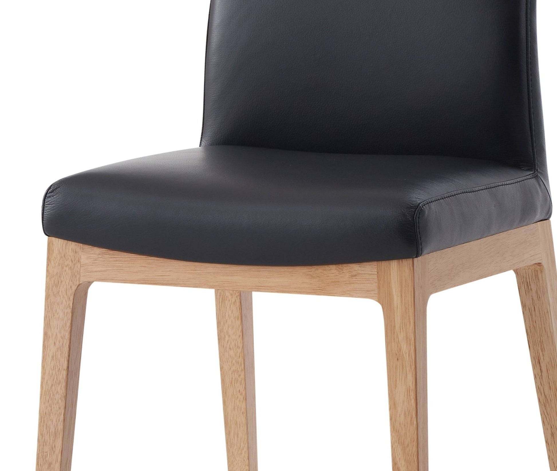 Raquan Black Leather & Walnut Finish Side Chair (Set of 2) - 1st Choice Furniture Direct