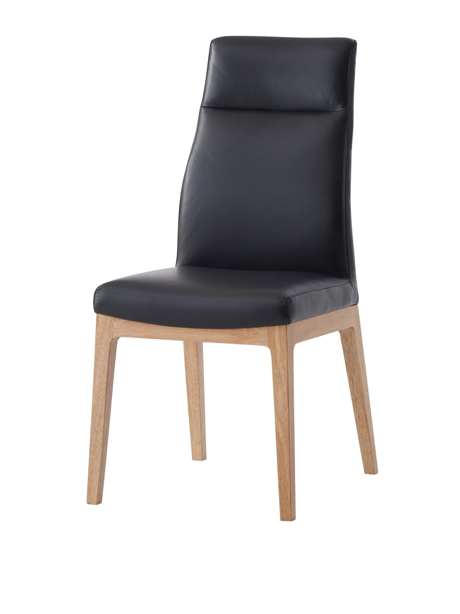 Raquan Black Leather & Walnut Finish Side Chair (Set of 2) - 1st Choice Furniture Direct