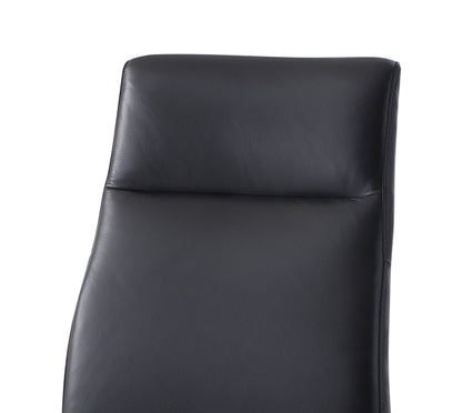 Raquan Black Leather & Walnut Finish Side Chair (Set of 2) - 1st Choice Furniture Direct