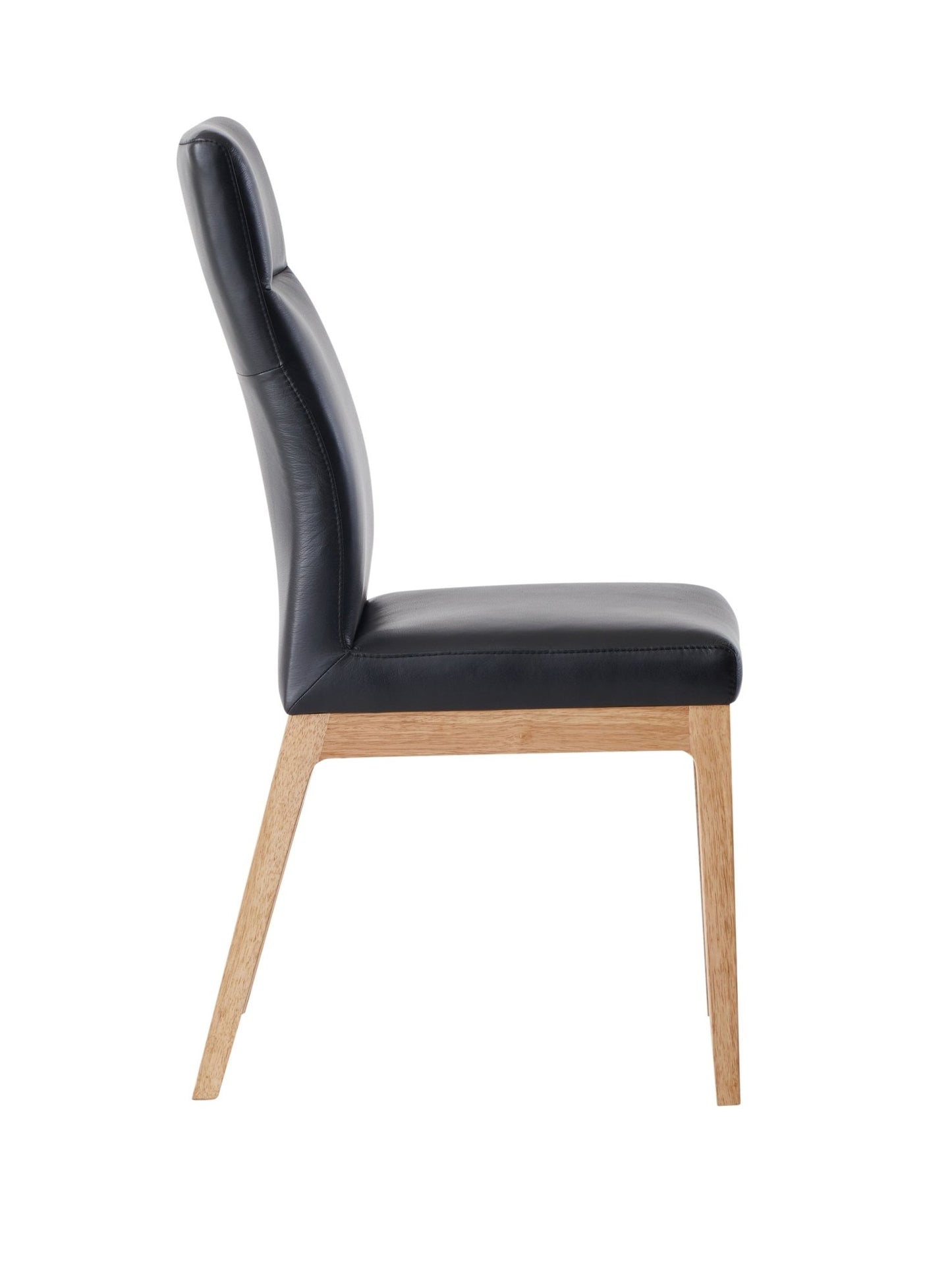 Raquan Black Leather & Walnut Finish Side Chair (Set of 2) - 1st Choice Furniture Direct