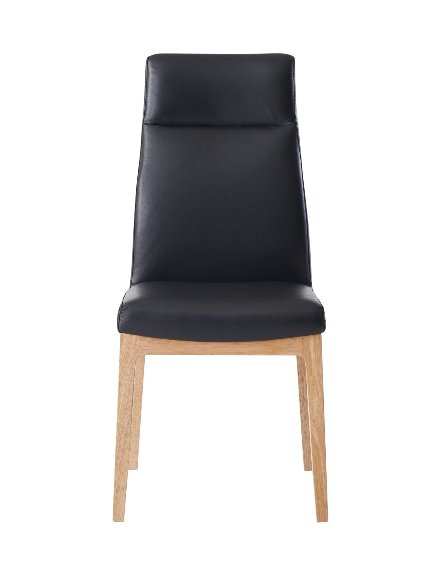 Raquan Black Leather & Walnut Finish Side Chair (Set of 2) - 1st Choice Furniture Direct