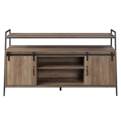 Rashawn Rustic Oak & Black Finish TV Stand - 1st Choice Furniture Direct