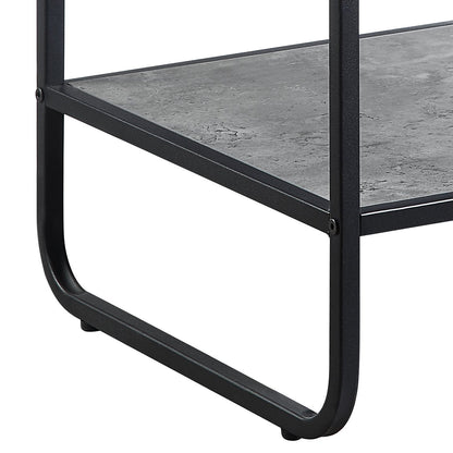 Raziela Modern Concrete Gray & Black Finish End Table with Storage, Synthetic Wood, 18x16x21 inches - 1st Choice Furniture Direct