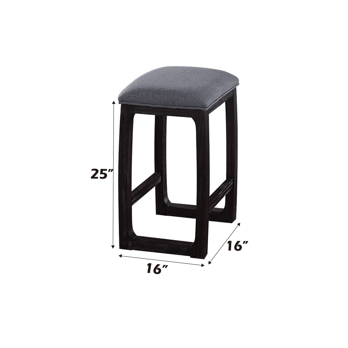 Razo Fabric & Weathered Espresso Counter Height Stool - 1st Choice Furniture Direct