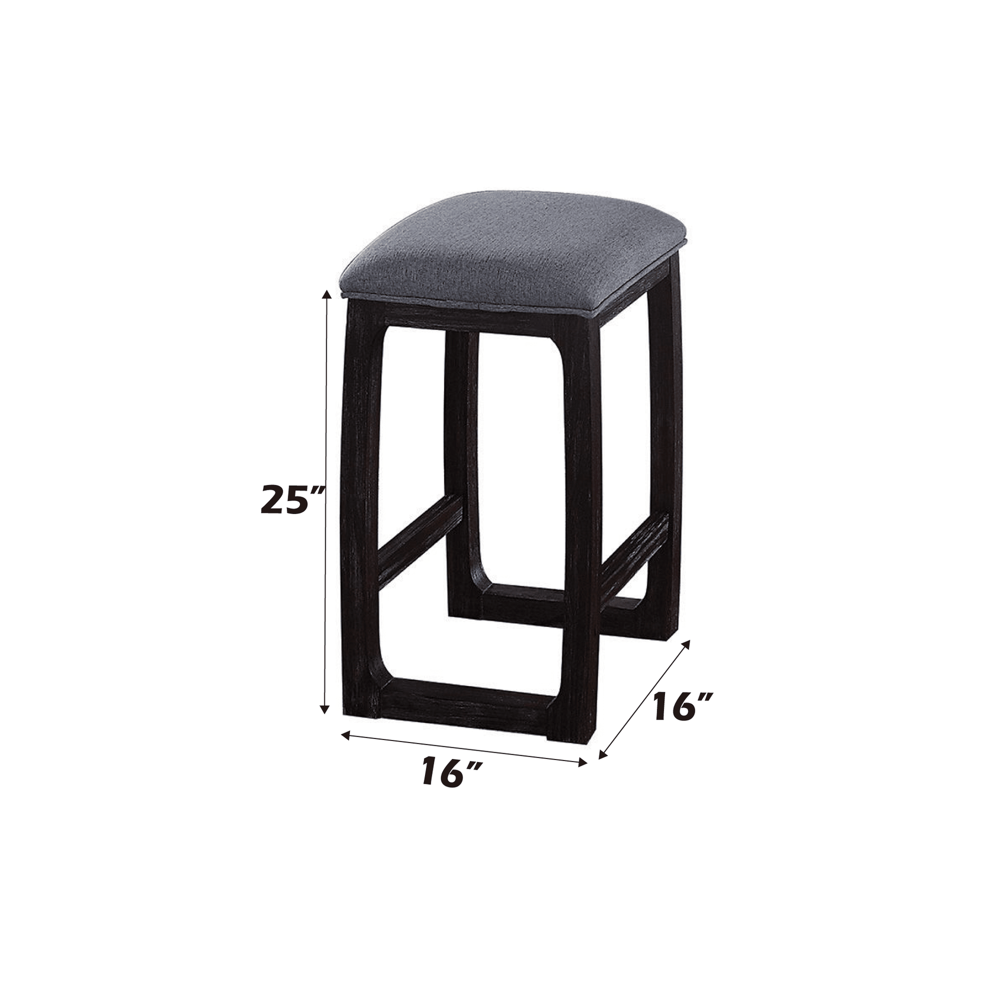 Razo Fabric & Weathered Espresso Counter Height Stool - 1st Choice Furniture Direct