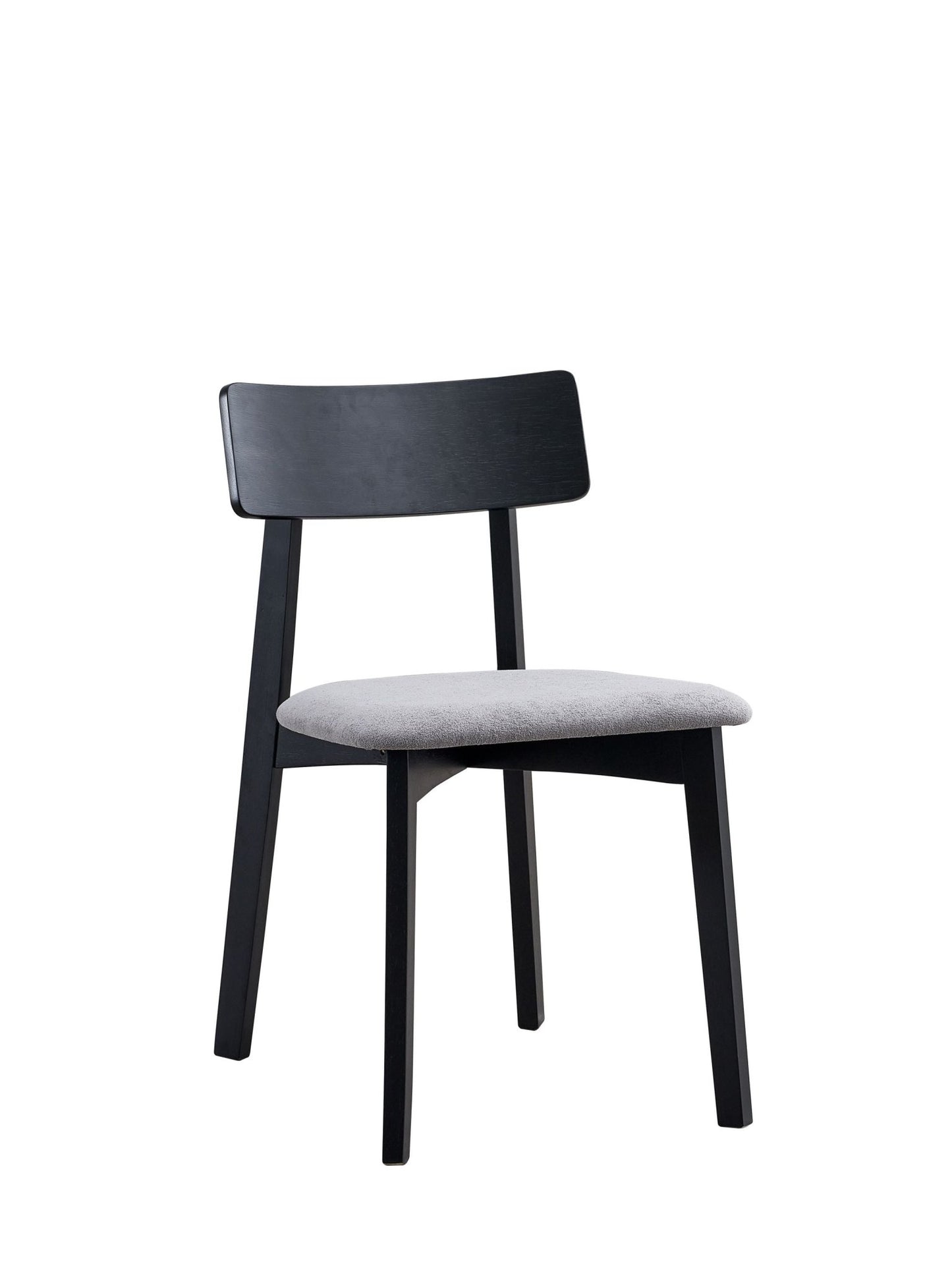 Real Gray Linen & Black Finish Side Chair (Set of 2) - 1st Choice Furniture Direct