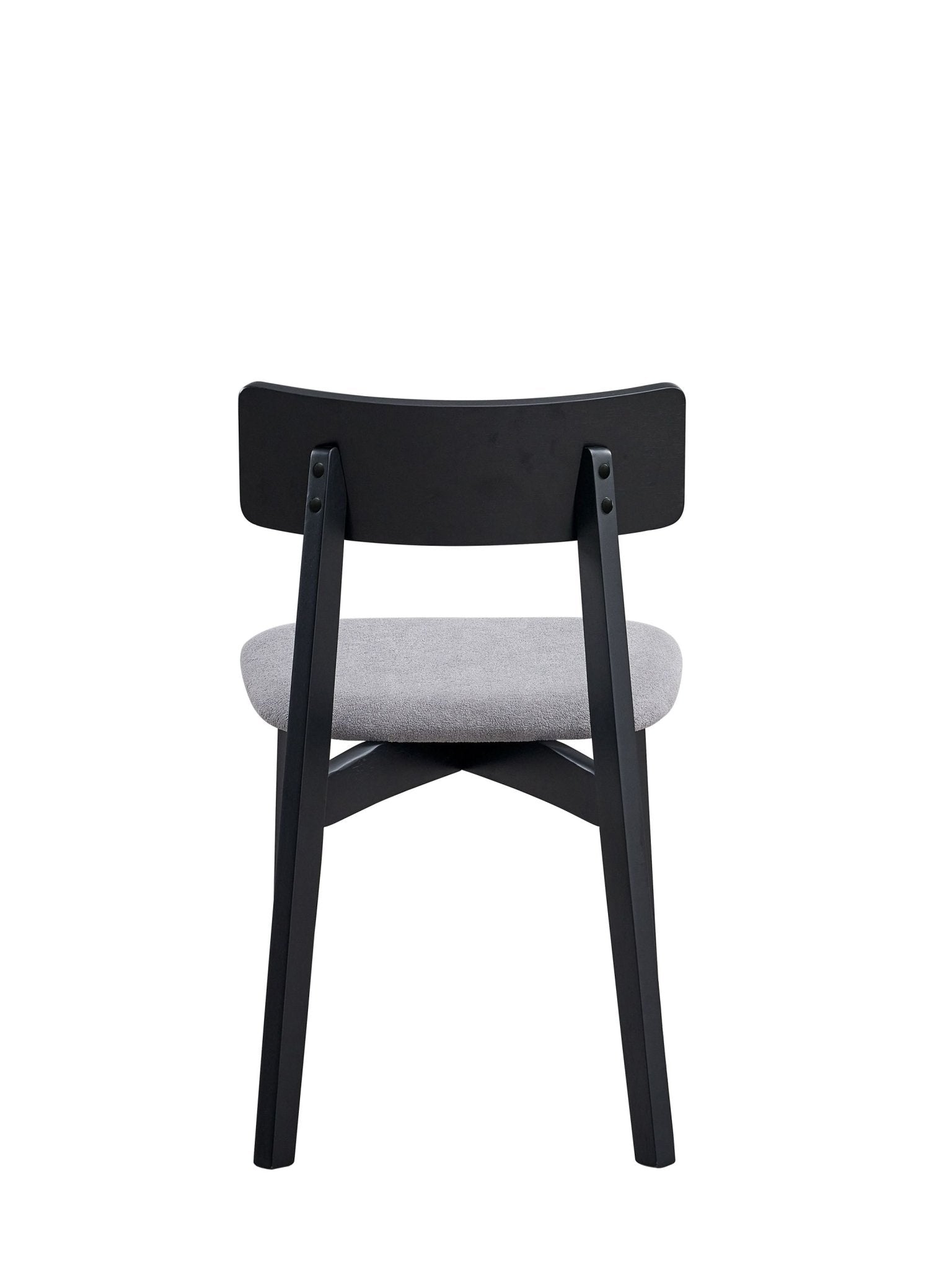 Real Gray Linen & Black Finish Side Chair (Set of 2) - 1st Choice Furniture Direct
