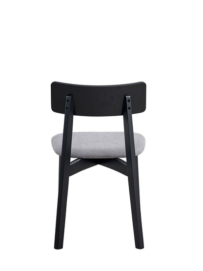 Real Gray Linen & Black Finish Side Chair (Set of 2) - 1st Choice Furniture Direct