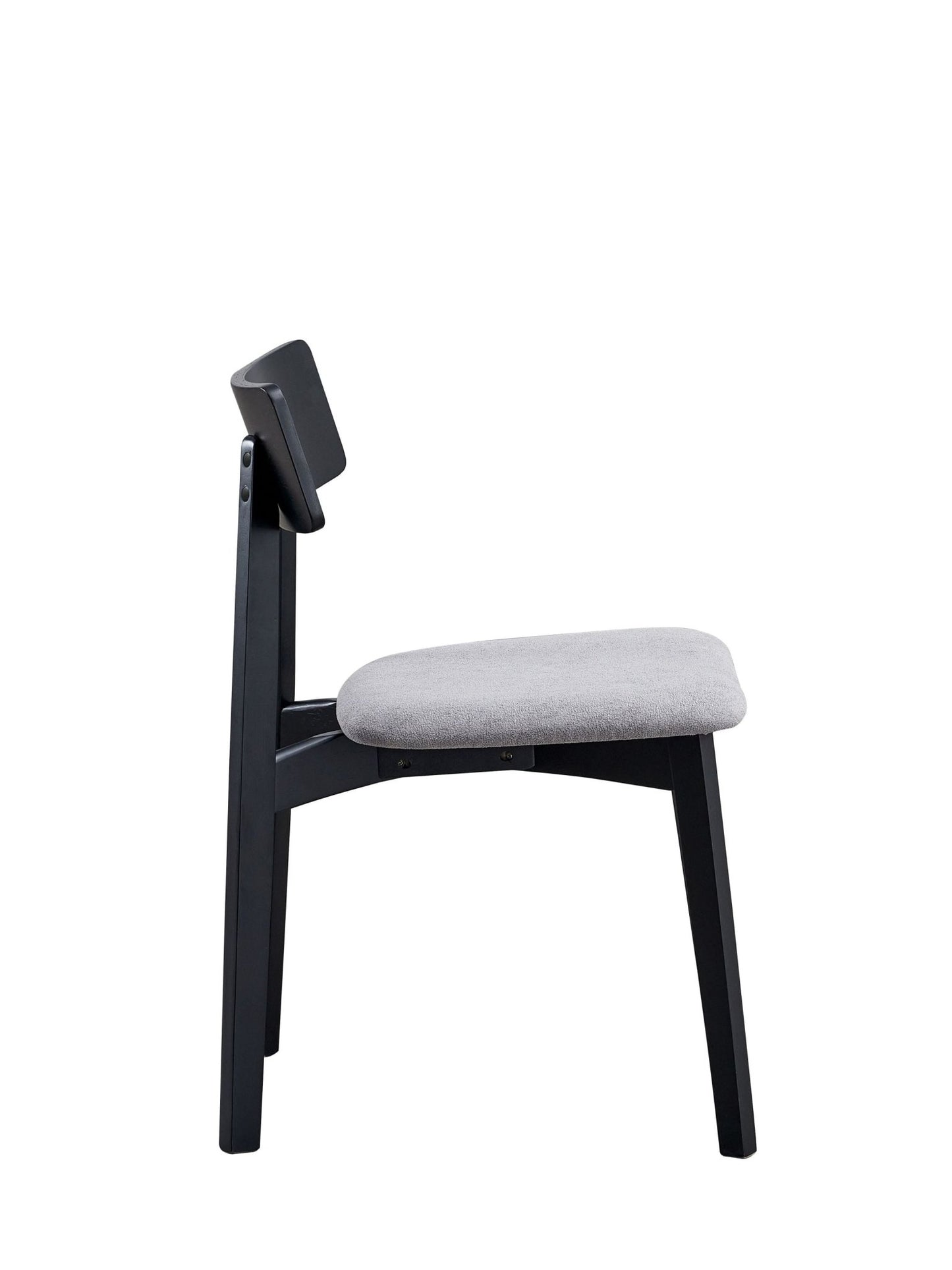 Real Gray Linen & Black Finish Side Chair (Set of 2) - 1st Choice Furniture Direct