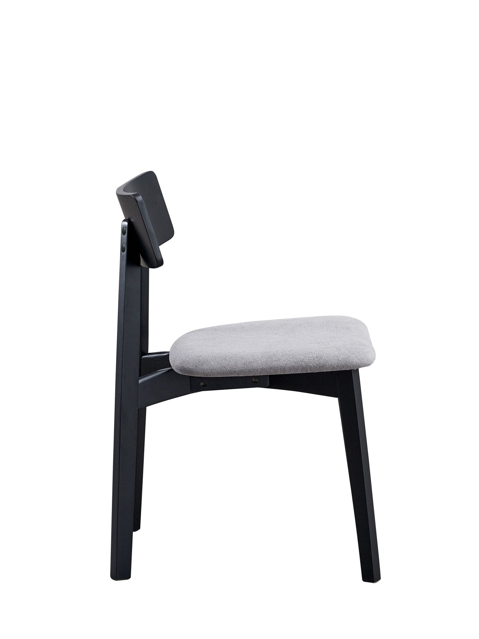 Real Gray Linen & Black Finish Side Chair (Set of 2) - 1st Choice Furniture Direct