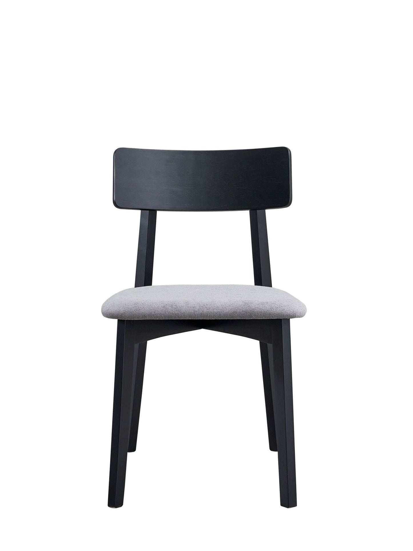Real Gray Linen & Black Finish Side Chair (Set of 2) - 1st Choice Furniture Direct